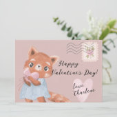 Schattige Rode Panda Postbrief Valentijnsdag Feestdagenkaart (Staand voorkant)