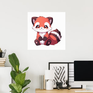 schattige rode panda poster