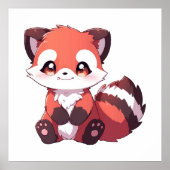 schattige rode panda poster (Voorkant)