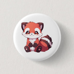 schattige rode panda ronde button 3,2 cm