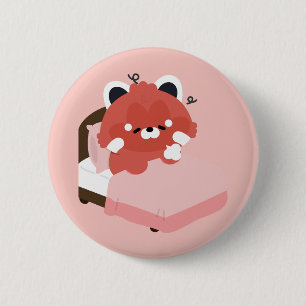 Schattige Rode Panda Ronde Button 5,7 Cm
