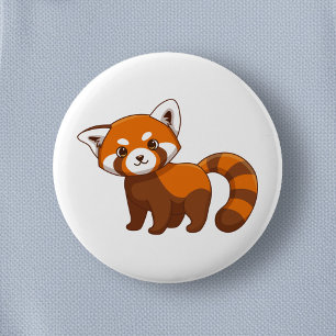 Schattige Rode Panda Ronde Button 5,7 Cm