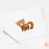 Schattige Rode Panda Ronde Sticker (Envelop)