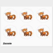 Schattige Rode Panda Ronde Sticker (Vel)