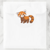 Schattige Rode Panda Ronde Sticker (Tas)