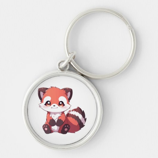 schattige rode panda sleutelhanger (Voorkant)