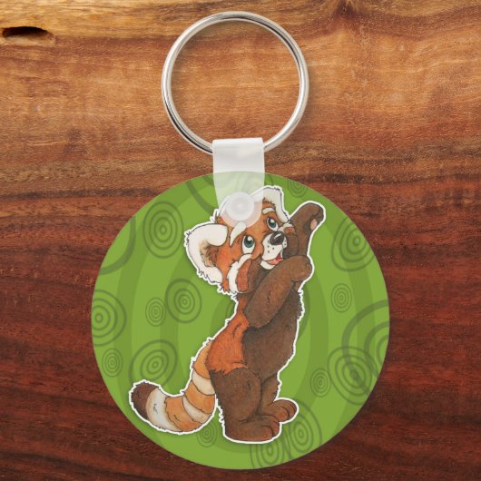 Schattige Rode Panda-Sleutelhanger Sleutelhanger (Voorkant)