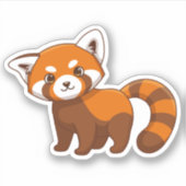 Schattige Rode Panda Sticker (Voorkant)