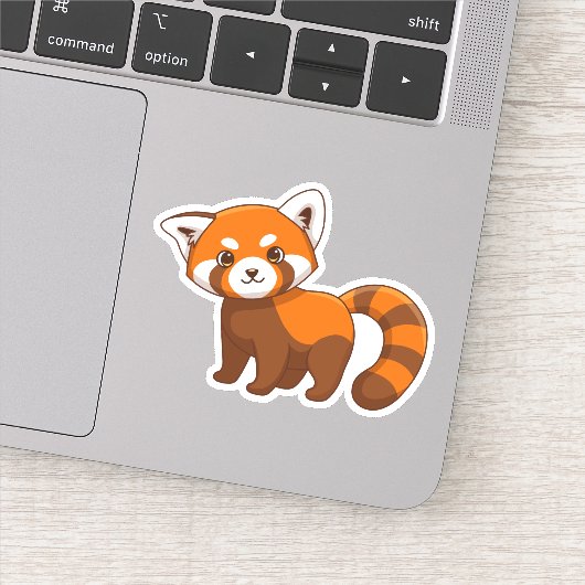 Schattige Rode Panda Sticker (Detail)