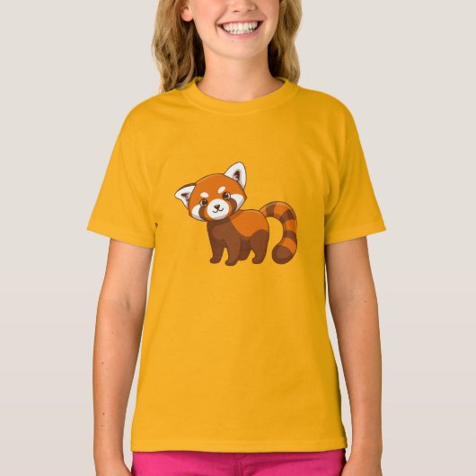 Schattige Rode Panda T-shirt (Voorkant)