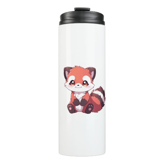 schattige rode panda thermosbeker (Voorkant)