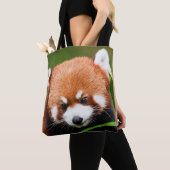 Schattige Rode Panda Tote Bag (Dichtbij)