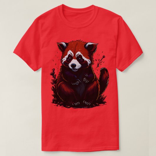 schattige rode panda tshirts (Design voorkant)