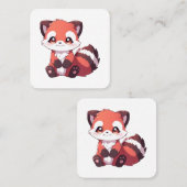 schattige rode panda vierkante visitekaartje (Voorkant / Achterkant)