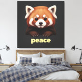 Schattige rode panda "Vrede" Illustratie voor kind Canvas Afdruk (Insitu (Slaapkamer))