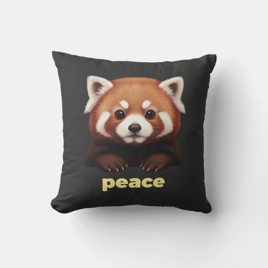 Schattige rode panda "Vrede" Illustratie voor kind Kussen (Voorkant)