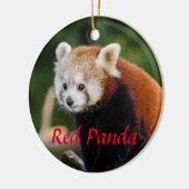 Schattige Rode Panda Vuur Vos Keramisch Ornament (Links)