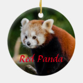 Schattige Rode Panda Vuur Vos Keramisch Ornament (Achterkant)