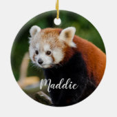 Schattige Rode Panda Vuur Vos Persoonlijk Keramisch Ornament (Achterkant)