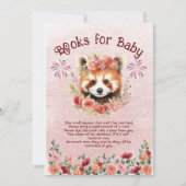 Schattige rode pandabeer boeken voor baby kaart (Voorkant)