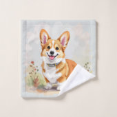 Schattige rode Pembroke Welsh Corgi hond Bad Handdoek (Wasdoekje)