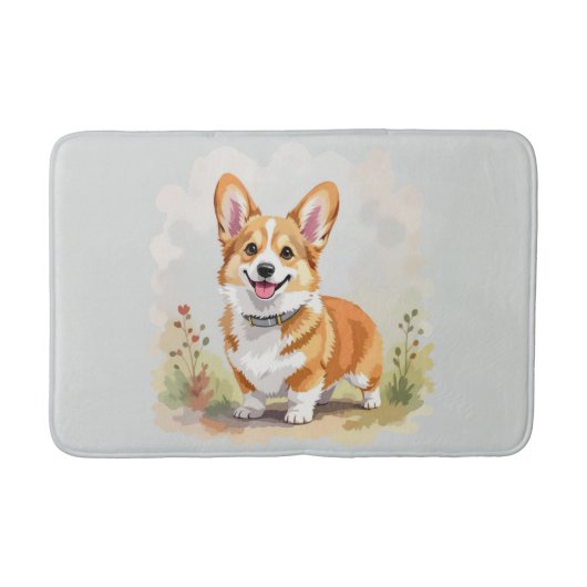 Schattige rode Pembroke Welsh Corgi hond Badmat (Voorkant)
