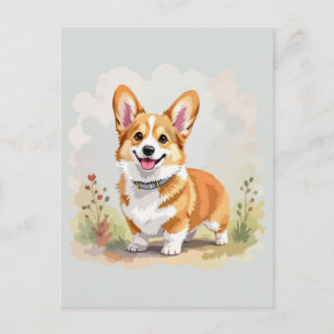Schattige rode Pembroke Welsh Corgi hond Briefkaart