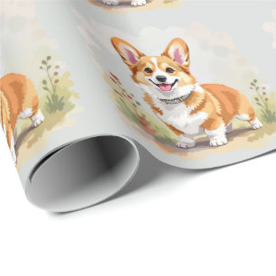 Schattige rode Pembroke Welsh Corgi-hond Cadeaupapier
