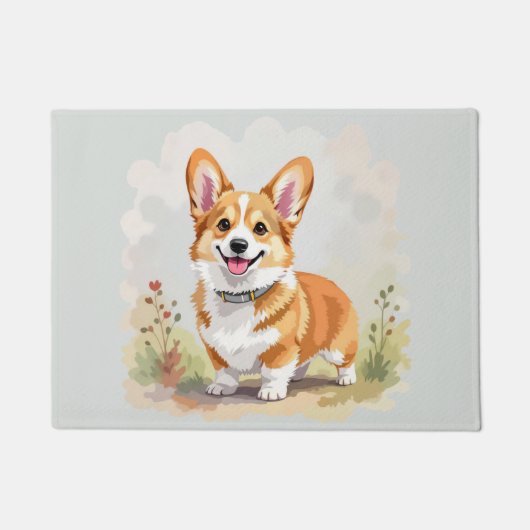 Schattige rode Pembroke Welsh Corgi hond Deurmat (Voorkant)