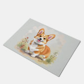 Schattige rode Pembroke Welsh Corgi hond Deurmat (Schuin)