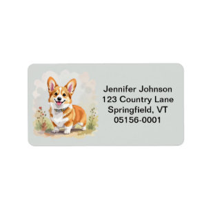 Schattige rode Pembroke Welsh Corgi hond Etiket