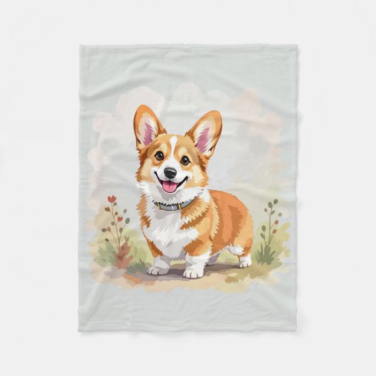 Schattige rode Pembroke Welsh Corgi-hond Fleece Deken (Voorkant)