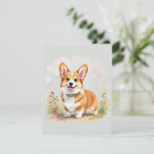 Schattige rode Pembroke Welsh Corgi hond Kaart (Staand voorkant)