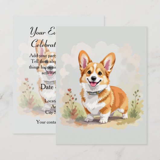 Schattige rode Pembroke Welsh Corgi hond Kaart (Voorkant / Achterkant)