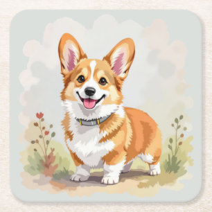Schattige rode Pembroke Welsh Corgi hond Kartonnen Onderzetters