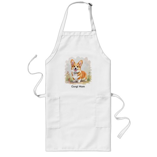 Schattige rode Pembroke Welsh Corgi hond Lang Schort (Voorkant)