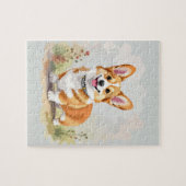 Schattige rode Pembroke Welsh Corgi hond Legpuzzel (Horizontaal)