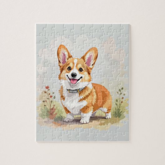Schattige rode Pembroke Welsh Corgi hond Legpuzzel (Verticaal)