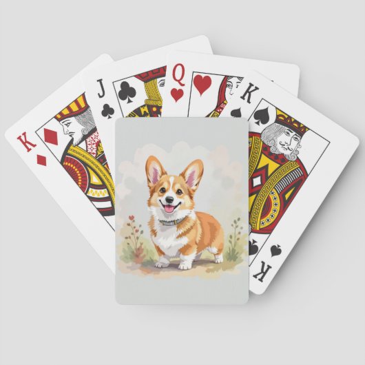 Schattige rode Pembroke Welsh Corgi hond Pokerkaarten (Achterkant)