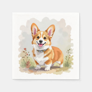 Schattige rode Pembroke Welsh Corgi-hond Servet