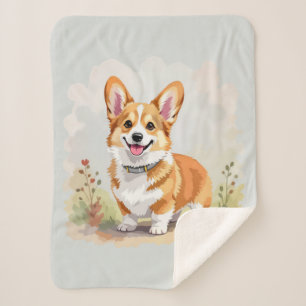 Schattige rode Pembroke Welsh Corgi hond Sherpa Deken
