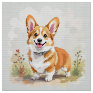 Schattige rode Pembroke Welsh Corgi hond Stof