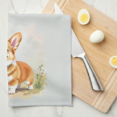 Schattige rode Pembroke Welsh Corgi hond Theedoek (Quarter Fold)