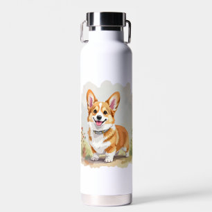 Schattige rode Pembroke Welsh Corgi-hond Waterfles