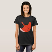 Schattige rode pijlstaartrog t-shirt (Voorkant volledig)