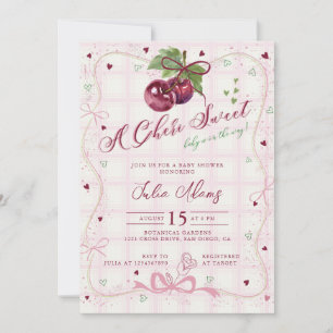 Schattige Rode Roze Chery Zoete Gelukkige Baby Sho Kaart