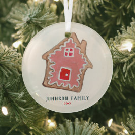 Schattige rode roze kerstkoekjes ballet kubus orna glas ornament