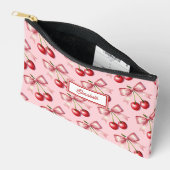 Schattige rode roze strik kers Persoonlijk Etui (Open)