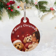 Schattige rode scharlaken kerst hond naam foto