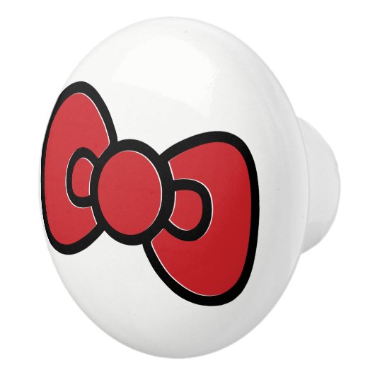Schattige Rode Strik Whimsisch  Keramische Knop (Rechts)